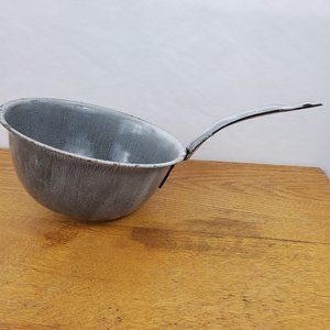 Gray Graniteware Colander Strainer Handle Vintage